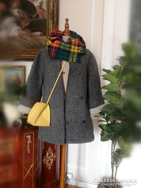 Goldix 38-40-42 Oberfest, trachten, gray mohair-wool coat, Tyrolean cardigan