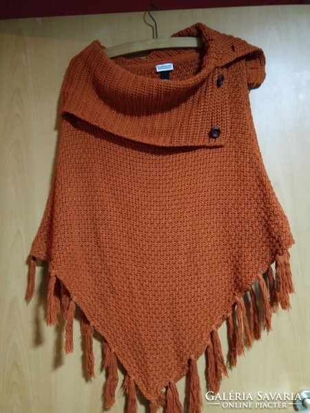 Women's knitted street one shawl, poncho