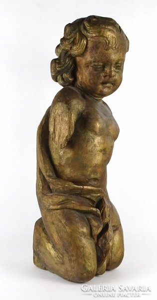 1Q240 antique large baroque carved wooden putto torso 18-19th century 55 cm