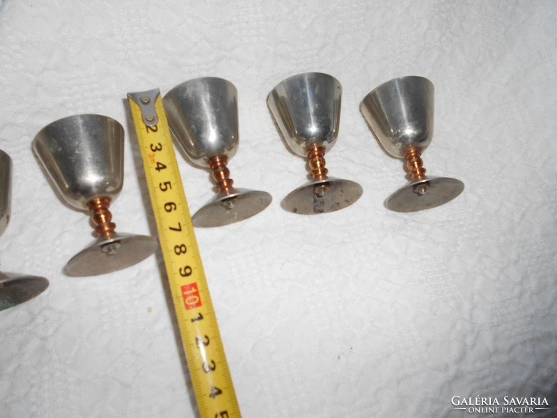 5 metal (alpaca-copper) stemmed glasses for short drinks