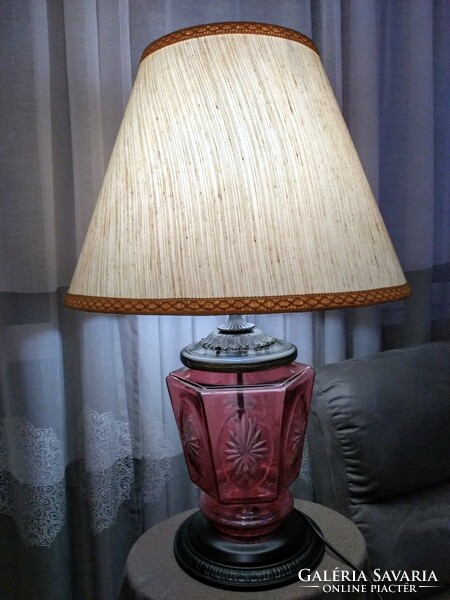 Antique cast glass refurbished giga table lamp