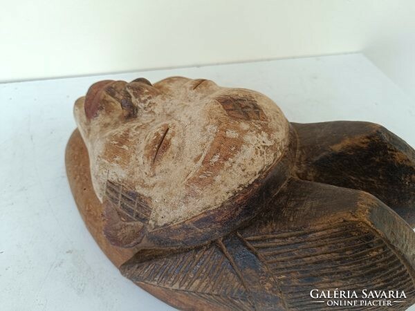 Antik afrikai patinás fa maszk Punu népcsoport Gabon africká maska 984 dob 55 7786