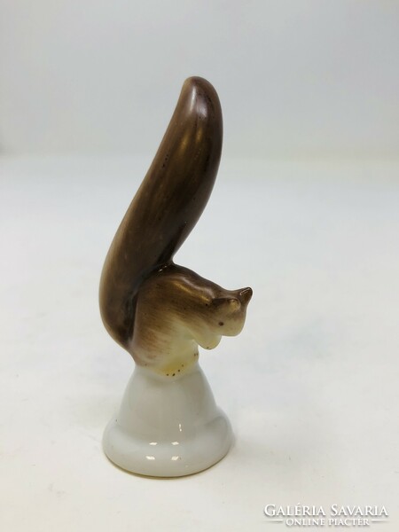 Herendi mókus miniatűr porcelán figura (6cm) RZ