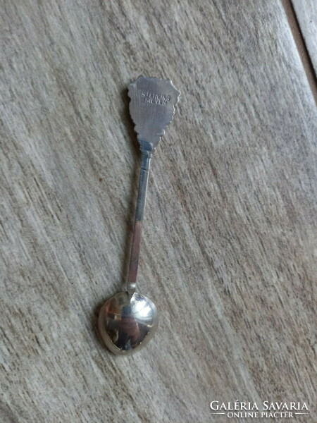 Pompás régi ezüst kávéskanál II. (9,5x2,1 cm, 6 gramm)