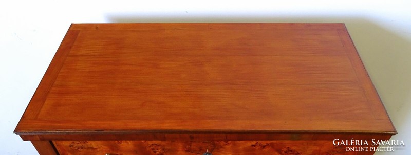 1Q134 antique Biedermeier poplar veneer writing chest 98 cm