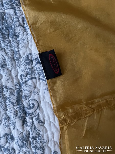 Golden yellow pille light silk round scarf 50*160 cm, 100% silk