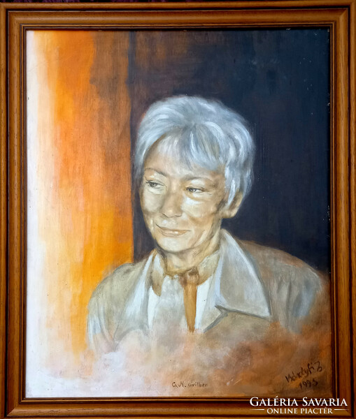 Born: Oct. 30, 1928. Portrait of Mariann Csernus/1995, by a premium award-winning artist. Károlyfi/1952