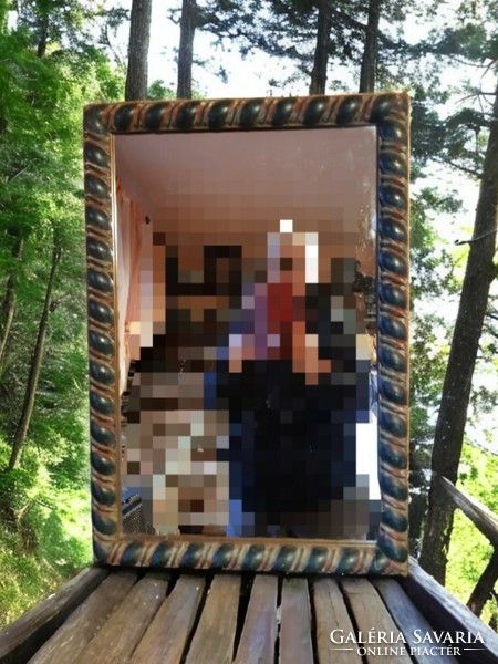 Painted wooden framed mirror