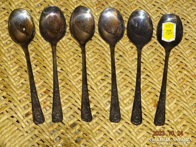 Set of 6 Russian silver-plated teaspoons (tea? Ice cream?)