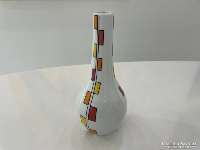 Zsolnay modern porcelán váza retro sorozat Müller Anita terve mid century
