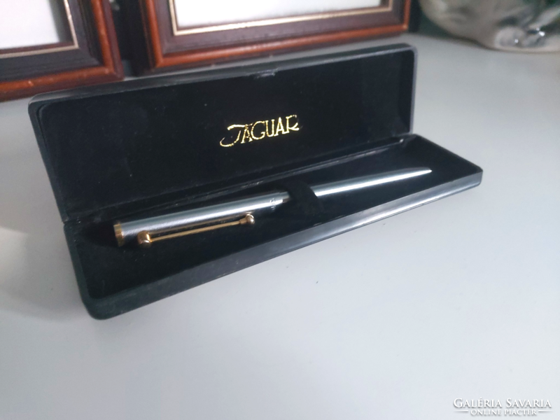 Beautifully shaped, perfectly functioning jaguar inscription (engraving) ballpoint pen in a ballpoint pen box