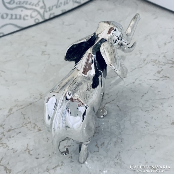 800 silver elephant statue with Hungarian hallmark, video available