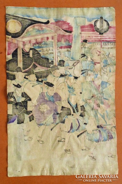 Antik japán fametszet , fablokk nyomat XIX. század