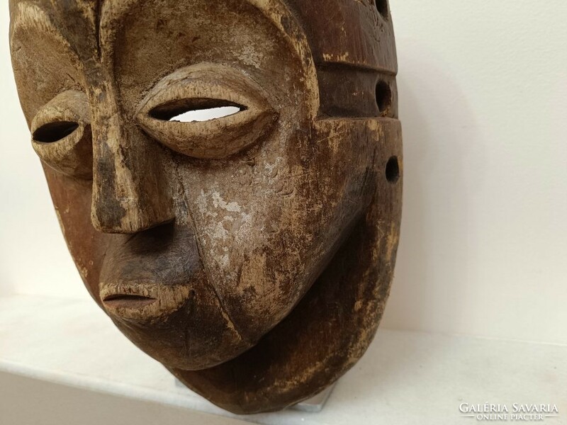 Antique African patinated wooden mask Pende ethnic group Congo African mask 936 drum 52 7899