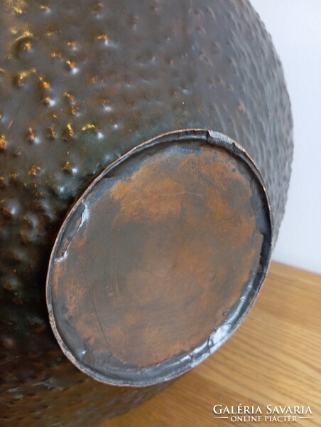 Retro Hungarian metal work, goldsmith work. Monumental red copper vase.