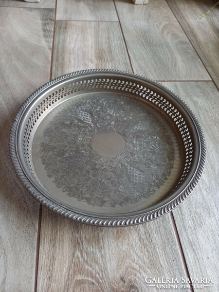Beautiful old silver-plated tray (25.5x3.3 cm)