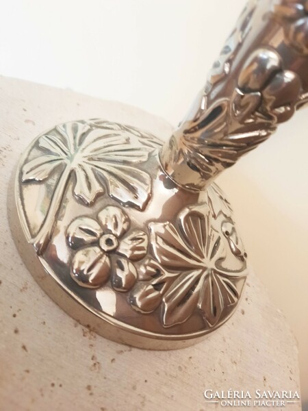 Art Nouveau style silver-plated vase