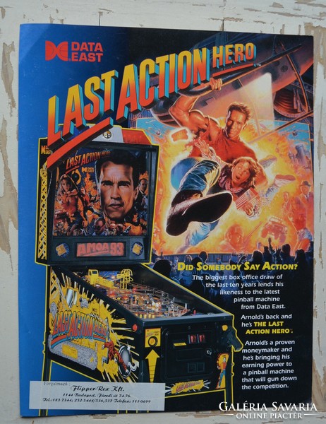 Pinball flyer Data East "Last Action Hero" Flipper reklám prospektus