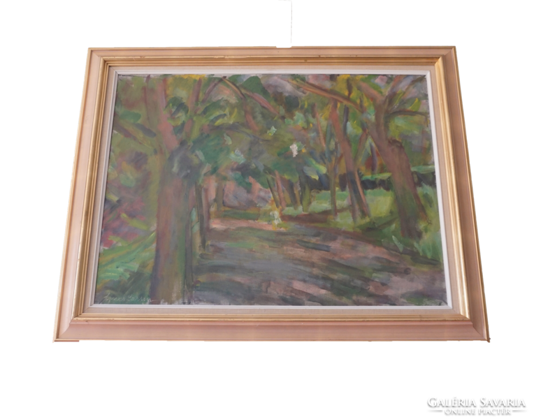 Ejnar Larsen festmény: Ösvény az erdőben (eredeti cím ismeretlen)