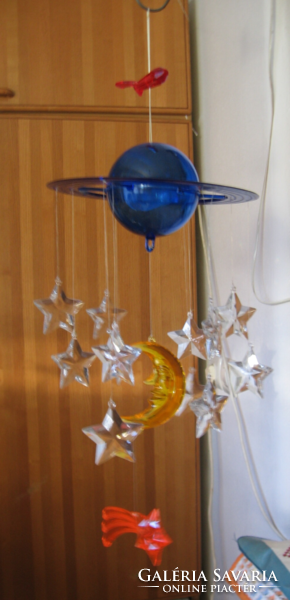 Ikea vimsig children's room hanging ornament, moon, stars, Saturn, spaceship by hans blomquist