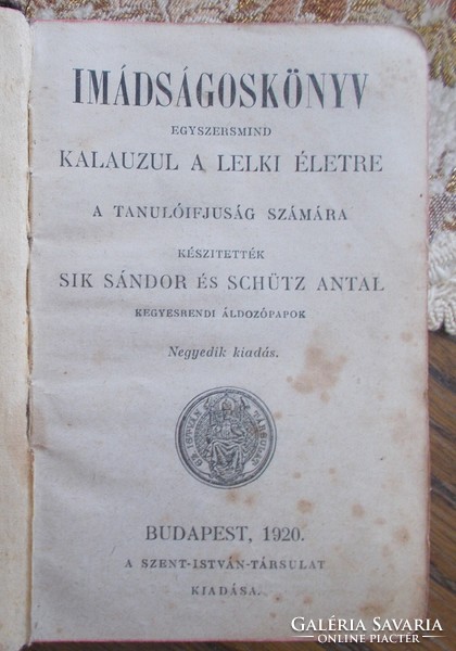 Imádságoskönyv 1920.