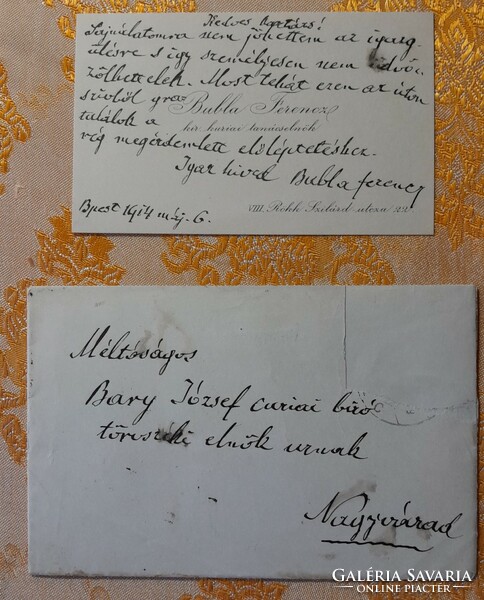 1914. Grat.levélke a tiszaeszlári per, volt vizsgálóbírájának