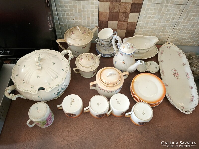 Zsolnay 30 db-os porcelán kerámia hiányos készletek hibátlan állapotban