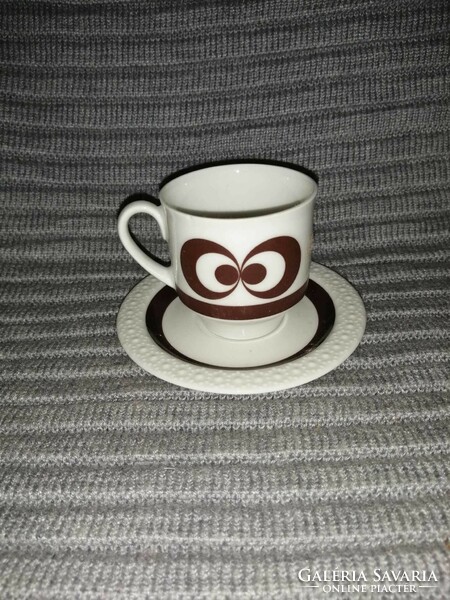 Retro porcelain coffee cup with bottom (a5)
