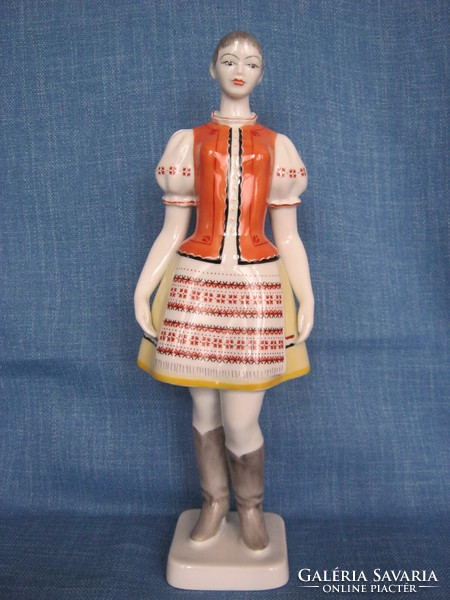 Hollóháza porcelain large size girl in folk costume 30 cm