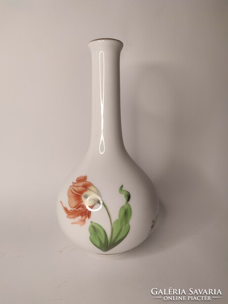 Herend small painted porcelain vase with flower pattern