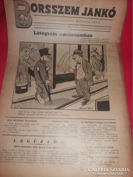 Antik BORSSZEM JANKÓ közélet politikahumor szatirikus hetilap újság 1928 / 13-23 számok 11 db EGYBEN