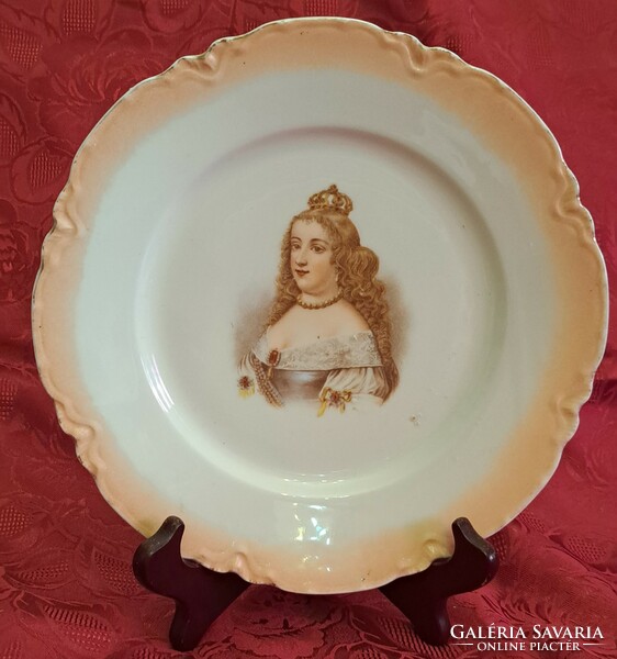 Antique porcelain plate, queen decorative plate (l4457)