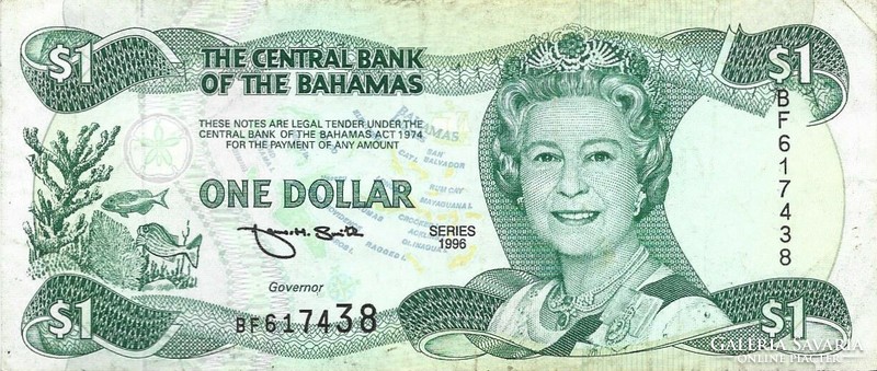 1 Dollar Bahamas 1996 f.H.Smith signature