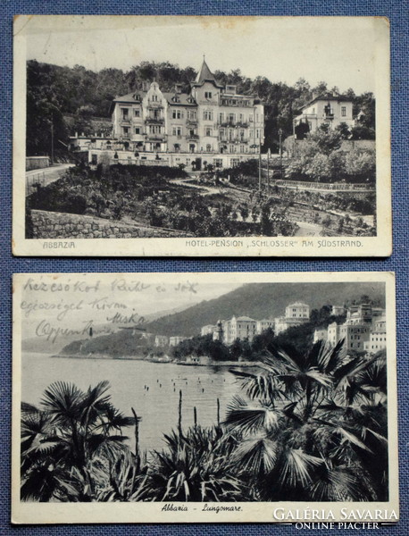2 darab Abbazia  fotó képeslap