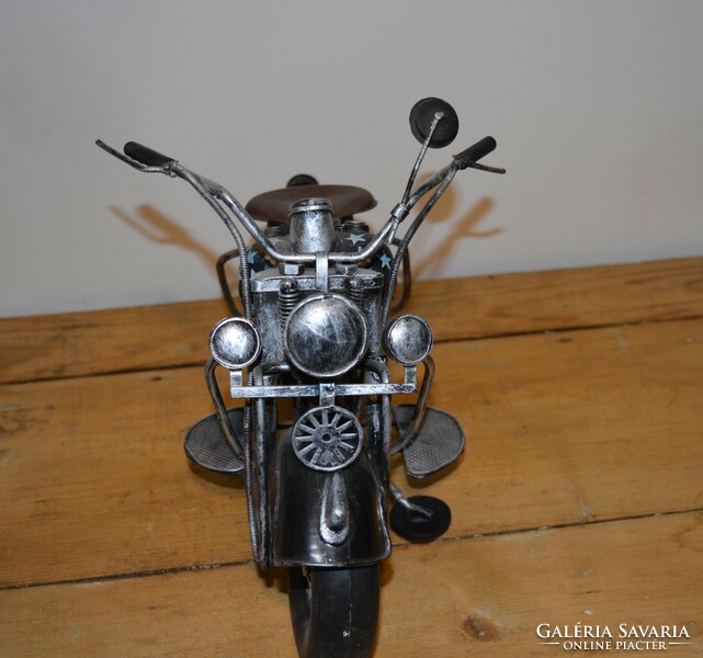 Harley Davidson fém motor makett, lakásdísz dekoráció