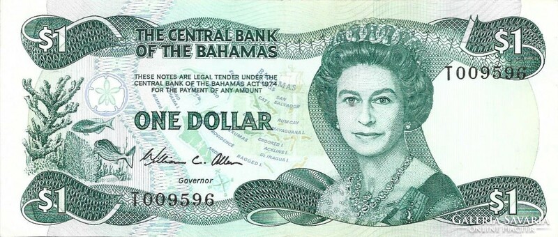 1 Dollar Bahamas 1984 w.C. Allen's signature is beautiful