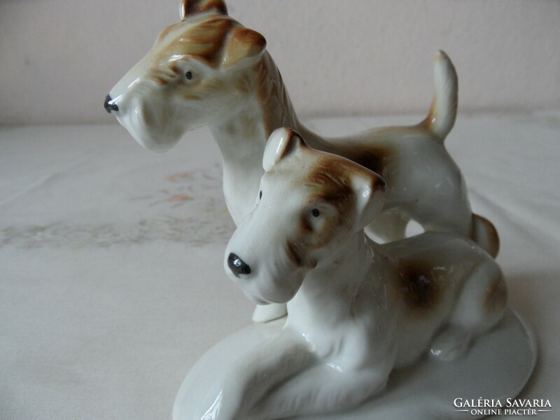 Régebbi Német porcelán kutya figura, nipp