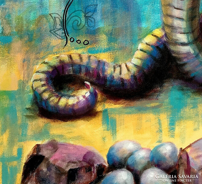 Cobra - acrylic painting - 70 x 50 cm (mixed media)