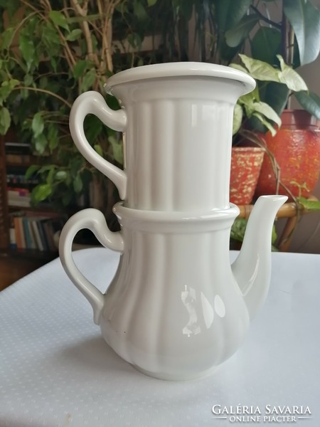 Antik duplaszűrős kanna _ Gebrüder Benedikt porcelán, Made in Czecho - slovakia