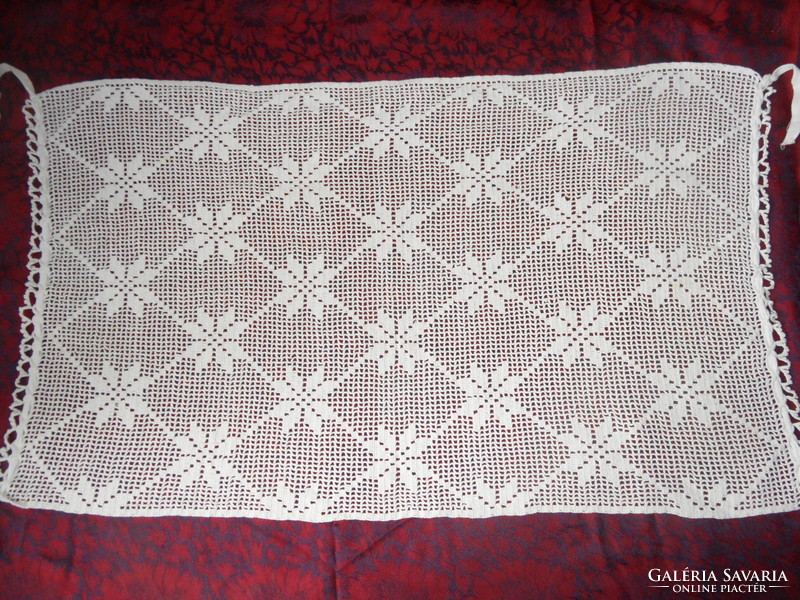 Hand crocheted lace tablecloth, curtain