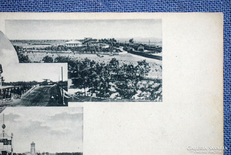 Alag (Dunakeszi) - Lóversenytér montázs fotó képeslap   1900 körül