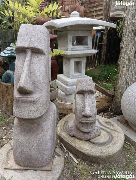 Minimál Kerti szobor Egzotikus Moai Husvét szigeteki fej 1db 76cm  Fagyálló műkő