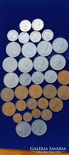 35 old English coins 1961-1983