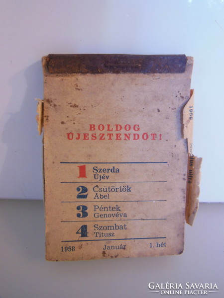 Calendar - recipes - 1958 - 8.5 x 6 cm