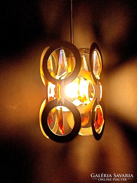 Vintage copper-crystal ceiling lamp negotiable design