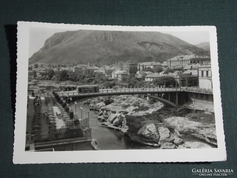 Postcard, Yugoslavia, Bosnia and Herzegovina, Mostar Mostar Tita, Marshal Tito's Bridge, Mostar
