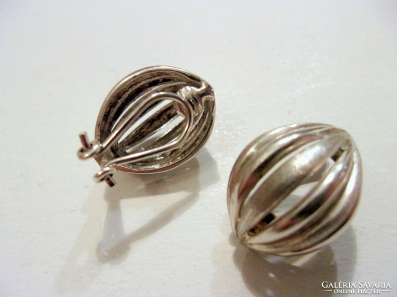 Old English silver clip earrings