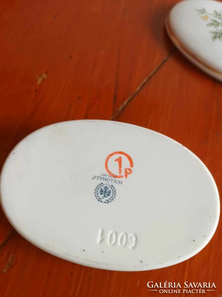 Hollóházi Erika patterned oval bonbonier sugar holder - jewelry holder