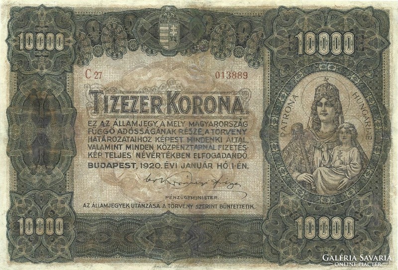 10000 korona 1920 restaurált 2.