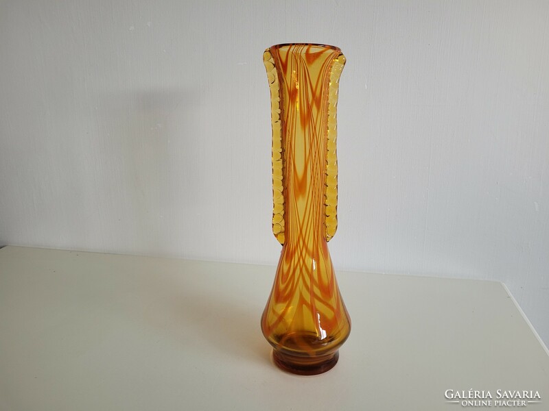 Retro orange large glass vase vase 41.5 cm